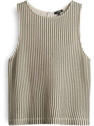 OPUS Top dzianinowy w kolorze beżowym rozmiar: 44. Brązowe topy Opus, bez wzorów, z dzianiny, bez kołnierzyka, bez ramiączek. Za 86.99 zł.