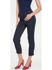 Heine Dżinsy - Slim fit - w kolorze granatowym rozmiar: 40. Niebieskie jeansy Heine, bez wzorów. Za 92.42 zł.