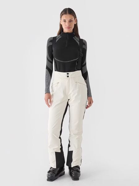 4F Spodnie narciarskie w kolorze kremowym rozmiar: S. Brązowe spodnie dresowe 4f, m, bez wzorów, narciarskie, primaloft. Za 478.62 zł.