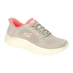 Kapcie SKECHERS GO WALK FLEX SAFIYA Beżowy. Brązowe obuwie domowe Skechers, bez wzorów, z tkaniny, bez zapięcia. Za 386.63 zł.