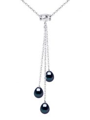 Mitzuko Srebrny naszyjnik "Talisman" z perłą - dł. 42 cm rozmiar: onesize. Czarne naszyjniki Mitzuko, z perłą, srebrne. Za 304.99 zł.