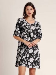 Admas Sukienka w kolorze czarno-białym rozmiar: XL. Białe sukienki Admas, na co dzień, xl, bez wzorów, z bawełny, bez kołnierzyka, bez ramiączek, mini, proste. Za 69.99 zł.