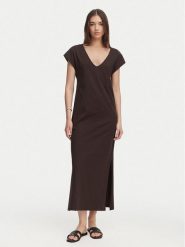 ONLY Sukienka codzienna Onlmara 15357675 Brązowy ciemny Regular Fit. Brązowe sukienki Only, na co dzień, s, bez wzorów, z bawełny, bez kołnierzyka, bez ramiączek, proste. Za 129.99 zł.