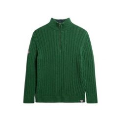 Kurtka rugby z dzianiny z kołnierzem dla kobiet Superdry. Zielone swetry Superdry, na zimę, bez wzorów, z dzianiny, bez ramiączek. Za 376.00 zł.