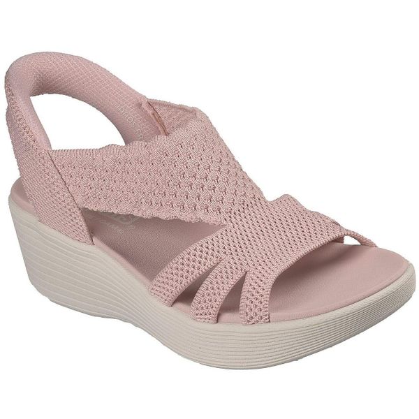 Sandały damskie Skechers Parallel Lite Summer Invite. Czerwone sandały Skechers, bez wzorów, z materiału, bez obcasa, bez zapięcia. Za 490.00 zł.