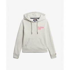 Damska bluza z kapturem w tęczowe paski Superdry. Szare bluzy Superdry, uniwersalny, bez wzorów, z kapturem. Za 359.50 zł.