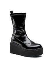 Jenny Fairy Botki LS5796-02A Czarny. Czarne botki Jenny Fairy, bez wzorów, ze skóry, bez obcasa, na koturnie, bez zapięcia. Za 109.99 zł.