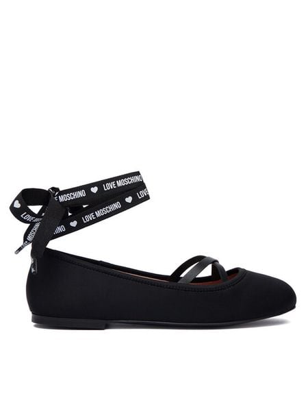 LOVE MOSCHINO Baleriny JA11141G1PIM0000 Czarny. Czarne baleriny Love Moschino, bez wzorów, z materiału, bez obcasa. Za 859.99 zł.