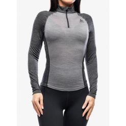 Bluza termiczna damska Odlo Natural Performance PW 150 BL Top Turtle Neck LS. Szare bluzy Odlo, bez wzorów, bez kaptura. Za 347.65 zł.