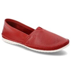 Czerwone Baleriny Maciejka Wygodne Obuwie Damskie. Czerwone baleriny Maciejka, bez wzorów, ze skóry, bez obcasa, na płaskiej podeszwie. Za 239.00 zł.