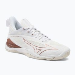 Buty do piłki ręcznej damskie Mizuno Wave Mirage 4. Białe obuwie sportowe Mizuno, z syntetyku, bez zapięcia, do biegania, mizuno wave. Za 299.99 zł.