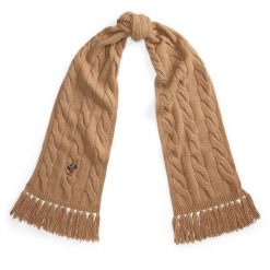Szalik Polo Ralph Lauren. Brązowe szaliki Polo Ralph Lauren, bez wzorów. Za 599.99 zł.