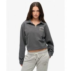 Damska bluza rozpinana z zamkiem 1/4 Superdry Athletic. Brązowe bluzy Superdry, na zimę, bez wzorów, bez kaptura. Za 288.40 zł.