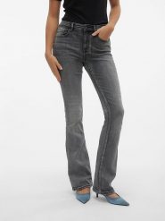 Vero Moda Dżinsy - Flared fit - w kolorze szarym rozmiar: L/L32. Szare jeansy Vero Moda, l, z aplikacjami. Za 136.45 zł.