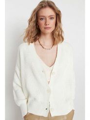 Trendyol Kardigan w kolorze kremowym rozmiar: L. Brązowe kardigany Trendyol, l, bez wzorów. Za 87.45 zł.