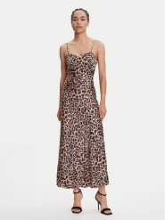 Guess Sukienka wieczorowa W5YK35 WHEZ2 Brązowy Slim Fit. Brązowe sukienki Guess, l, z aplikacjami, z wiskozy, wizytowe, bez kołnierzyka, bez ramiączek. Za 659.99 zł.