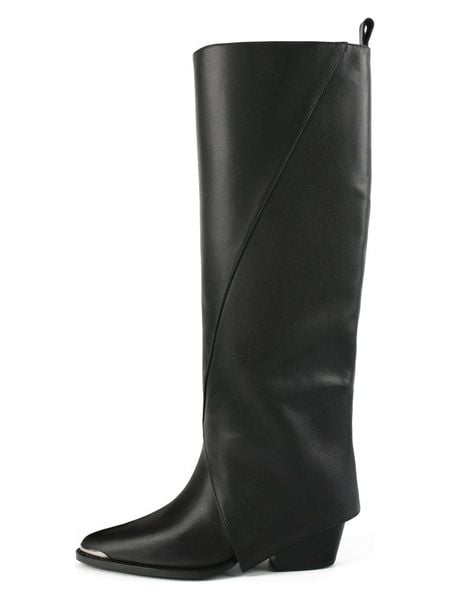 Loft37 Skórzane kozaki "Make It Right" w kolorze czarnym rozmiar: 37. Czarne kozaki loft37, na zimę, bez obcasa, bez zapięcia. Za 694.54 zł.