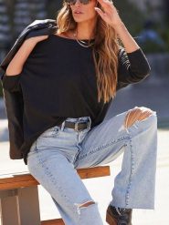 LA Angels Sweter w kolorze czarnym rozmiar: XL. Czarne swetry LA Angels, xl, bez wzorów, bez ramiączek. Za 130.99 zł.