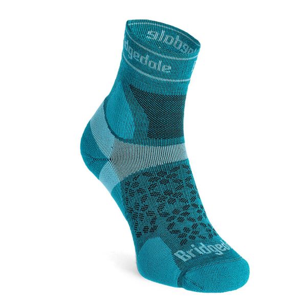 Damskie skarpety Trail Run Bridgedale Ultralight T2 Merino. Zielone skarpety Bridgedale, bez wzorów, z elastanu. Za 79.99 zł.