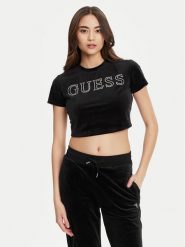 Guess T-Shirt V3BI01 K0232 Czarny Regular Fit. Czarne t-shirty Guess, xxs, z aplikacjami, z syntetyku, bez kołnierzyka, bez ramiączek. Za 179.99 zł.