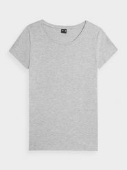 4F T-shirt regular gładki damski XXL. Szare t-shirty 4f, xxl, bez wzorów, z dzianiny, bez kołnierzyka, bez ramiączek. W wyprzedaży za 39.99 zł.