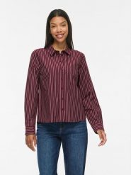 Vila Koszula "Vidarma" - Regular fit - w kolorze bordowym rozmiar: 40. Czerwone koszule Vila, s, bez wzorów, z materiału, bez kołnierzyka, bez ramiączek. Za 109.95 zł.