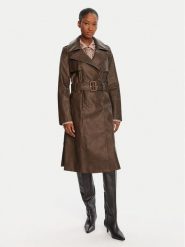 Guess Trencz W5YL32 WHGT0 Brązowy Regular Fit. Brązowe płaszcze Guess, xxl, z aplikacjami, ze skóry, bez kaptura. Za 1,295.00 zł.