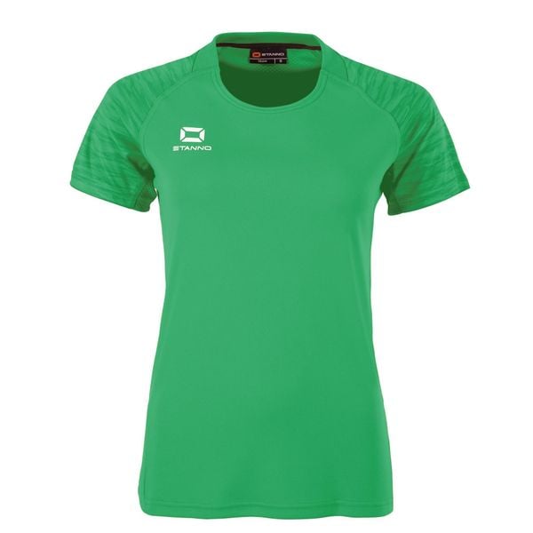 Damski jersey Stanno Bolt. Zielone koszulki sportowe STANNO, bez wzorów, z jersey, bez ramiączek, na fitness i siłownię. Za 188.00 zł.