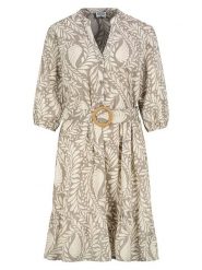 Sublevel Sukienka w kolorze beżowym rozmiar: XL. Brązowe sukienki Sublevel, na co dzień, xl, bez wzorów, z tkaniny, bez kołnierzyka, bez ramiączek, midi, proste. Za 82.99 zł.