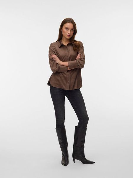 Vero Moda Koszula w kolorze brązowym rozmiar: M. Brązowe koszule Vero Moda, m, bez wzorów, ze skóry, bez kołnierzyka, bez ramiączek. Za 129.95 zł.