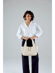 Vince Camuto Torebka "L'Aquila" w kolorze beżowym - 33 x 22 x 15 cm rozmiar: onesize. Brązowe torby na ramię Vince Camuto, bez wzorów, z materiału, na ramię, bez dodatków. Za 162.49 zł.