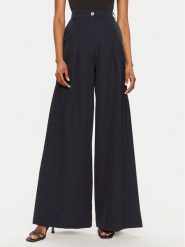 Maryley Spodnie palazzo 24EB579/43BL Granatowy Relaxed Fit. Niebieskie spodnie materiałowe Maryley, s, bez wzorów, z materiału. Za 369.99 zł.