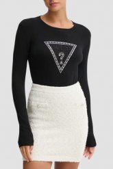 GUESS Czarny damski sweter Ivory, Rozmiar S. Czarne swetry Guess, s, z aplikacjami, bez ramiączek. W wyprzedaży za 289.99 zł.