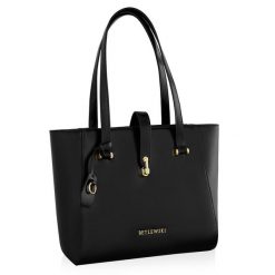 Shopperka czarna BETLEWSKI BTF-09. Czarne shopper Betlewski, bez wzorów, ze skóry ekologicznej, bez dodatków. Za 151.99 zł.