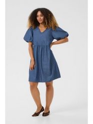 Cream Sukienka dżinsowa w kolorze niebieskim rozmiar: 46. Niebieskie sukienki Cream, bez wzorów, z bawełny, bez kołnierzyka, bez ramiączek, midi. Za 165.99 zł.