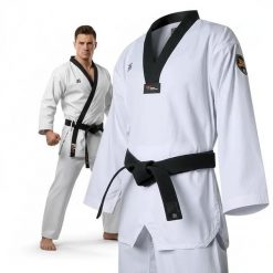 Dobok do Taekwondo MTX 2 Black (WT) bluza spodnie pas MOOTO. Białe bluzy DBX BUSHIDO, l, bez wzorów, z bawełny, bez kaptura. Za 165.00 zł.