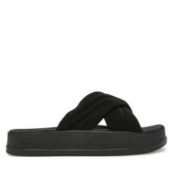 Klapki Puma. Czarne klapki Puma, bez wzorów, bez obcasa. Za 199.99 zł.