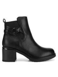 Clara Barson Botki WYL3851-2 Czarny. Czarne botki Clara Barson, bez wzorów, z materiału, bez obcasa, na słupku, bez zapięcia. Za 169.99 zł.