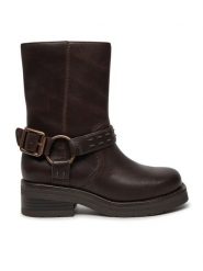 Clarks Botki Rebelle Up 26178898 Brązowy. Brązowe botki Clarks, bez wzorów, ze skóry, bez obcasa, na płaskiej podeszwie, bez zapięcia. Za 859.99 zł.