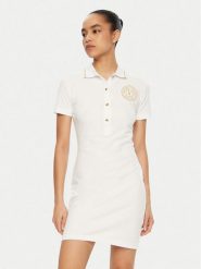 Versace Jeans Couture Sukienka codzienna 78HAOT01 Biały Regular Fit. Białe sukienki Versace Jeans Couture, na co dzień, s, bez wzorów, z bawełny, bez kołnierzyka, bez ramiączek, proste. Za 399.99 zł.