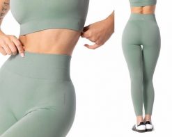 Legginsy treningowe damskie Carpatree Simply Seamless. Zielone legginsy Carpatree, l, bez wzorów, z materiału, z podwyższonym stanem, na fitness i siłownię. Za 129.99 zł.
