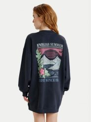 Roxy Bluza Saturday Night Vibes ERJKD03540 Czarny Oversize. Czarne bluzy Roxy, s, bez wzorów, z bawełny, bez kaptura. Za 349.99 zł.