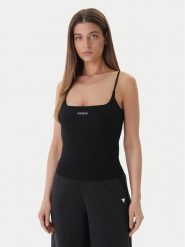 Guess Top V6GP18 K3470 Czarny Regular Fit. Czarne topy Guess, s, z aplikacjami, z syntetyku, bez kołnierzyka, bez ramiączek. Za 159.99 zł.