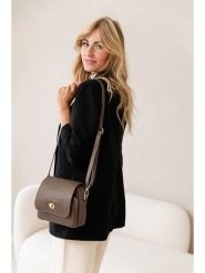 Lia Biassoni Skórzana torebka w kolorze szarobrązowym - 23 x 20 x 9 cm rozmiar: onesize. Brązowe torby na ramię Lia Biassoni, bez wzorów, z materiału, na ramię, bez dodatków. Za 260.99 zł.