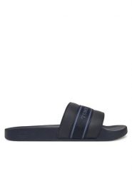 Tommy Hilfiger Klapki Hilfiger Poolside With Webbing FW0FW08529 Granatowy. Niebieskie klapki TOMMY HILFIGER, bez wzorów, ze skóry, bez obcasa. Za 119.99 zł.
