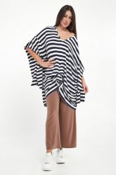 Bluzka damska w paski Marina MMC. Bluzki MMC STUDIO, uniwersalny, bez wzorów, marine, bez kołnierzyka, bez ramiączek. Za 1,159.00 zł.