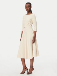 Rinascimento Sukienka koktajlowa CFC0127892003 Beżowy Regular Fit. Brązowe sukienki Rinascimento, s, bez wzorów, z syntetyku, wizytowe, bez kołnierzyka, bez ramiączek. Za 699.99 zł.