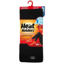 Legginsy damskie z uchwytami termicznymi, czarne. Czarne legginsy HEAT HOLDERS, bez wzorów. Za 161.99 zł.