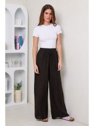 Le Monde du Lin Lniane spodnie w kolorze czarnym rozmiar: 40/42. Czarne spodnie materiałowe Le Monde du Lin, bez wzorów, ze lnu. Za 173.99 zł.