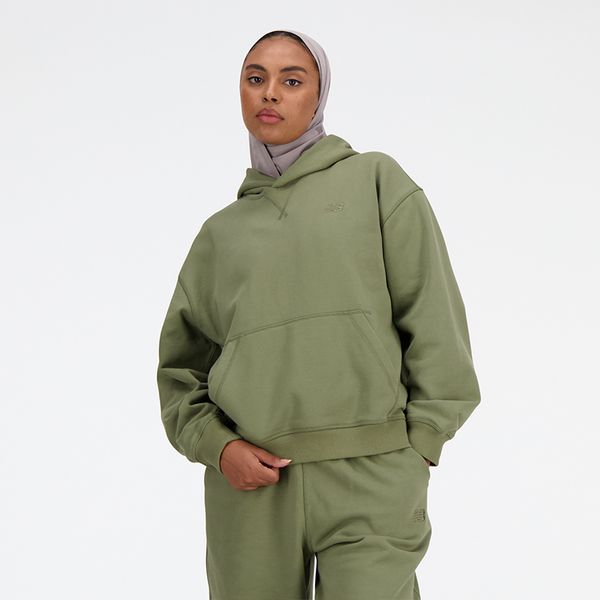 Bluza damska New Balance WT41537DEK – zielona. Zielone bluzy New Balance, s, bez wzorów, z bawełny, bez kaptura. Za 169.99 zł.